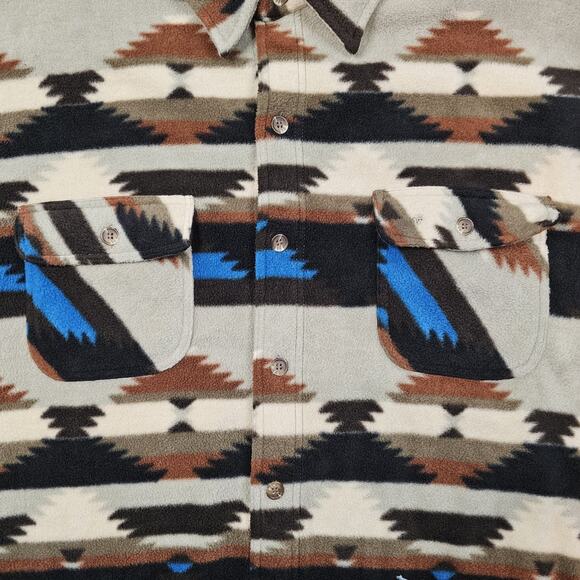 Vintage Scandia Woods Aztec Fleece Shirt XL Native Southwestern Sarape Navajo - Picture 4 of 13